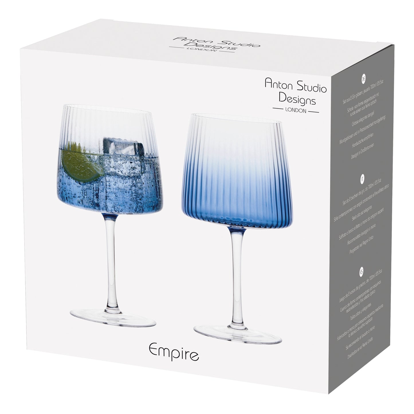 Set di 2 bicchieri da gin Empire Blue - Set di bicchieri da cocktail
