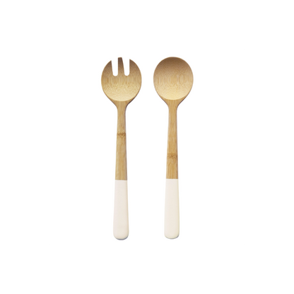 Posate da Insalata Crema in Bambù 29 cm