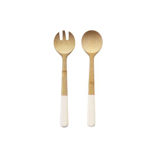 Posate da Insalata Crema in Bambù 29 cm