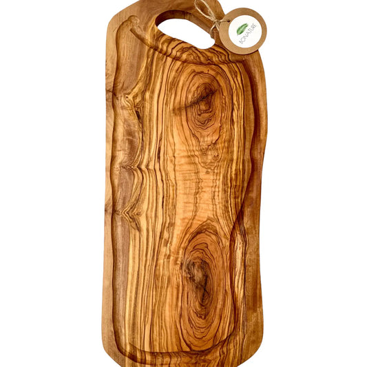 Tagliere in legno di oliva con manico