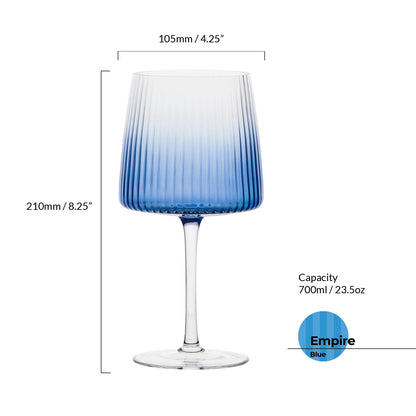Set di 2 bicchieri da gin Empire Blue - Set di bicchieri da cocktail